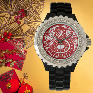 Montre Zodiac chinois élégant pour le Nouvel An serpent