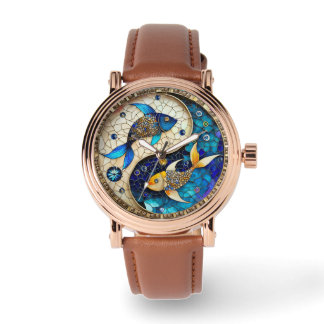 Montre Zodiac - Poissons de poisson Yin et Yang