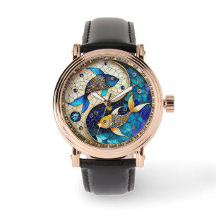 Montre Zodiac - Poissons de poisson Yin et Yang