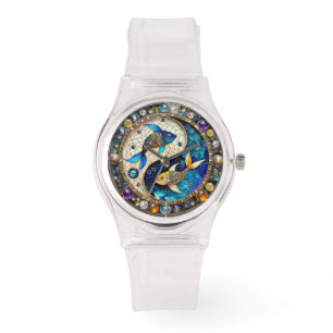 Montre Zodiac - Poissons de poisson Yin et Yang