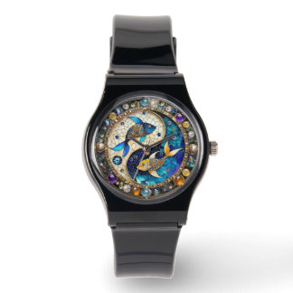 Montre Zodiac - Poissons de poisson Yin et Yang