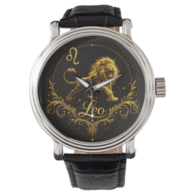 Montre Zodiaque Lion doré  (devant)