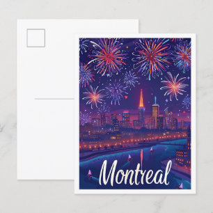 Montreal Canada Artistic Travel Illustration Briefkaart