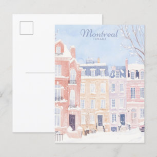 Montreal Canada Gouache Verf Illustratie Reizen Briefkaart