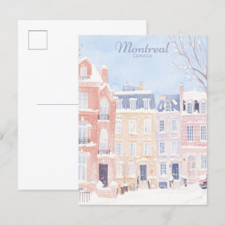 Montreal Canada Gouache Verf Illustratie Reizen Briefkaart