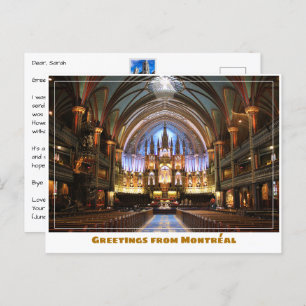 Montréal Canada Notre Dame Cathedral Inside Briefkaart