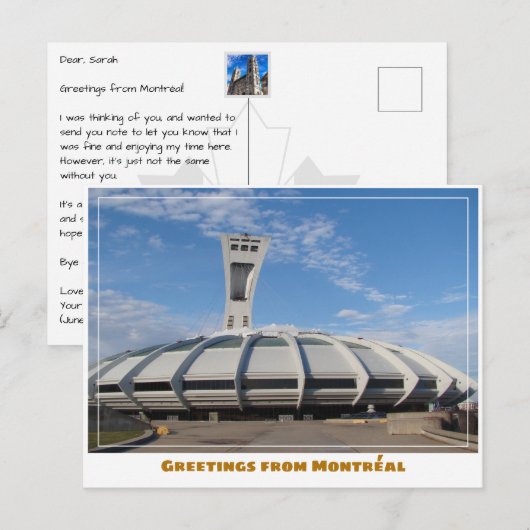 Montréal Canada Olympisch Stadion Modern Briefkaart (Voorkant / Achterkant)