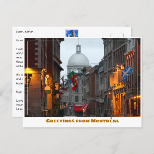 Montréal Canada Oude Stad bij Dusk Briefkaart