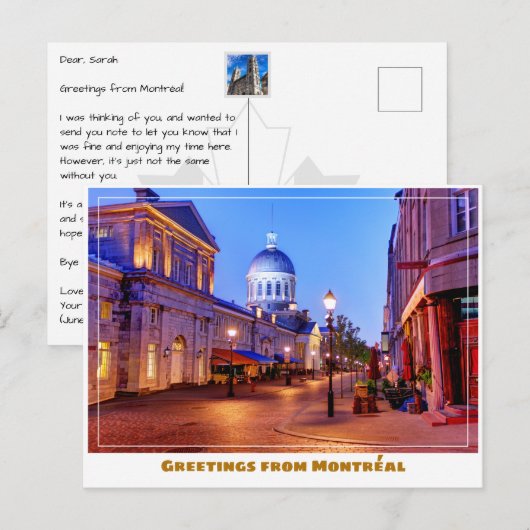 Montréal Canada Oude Stad Modern Briefkaart (Voorkant / Achterkant)
