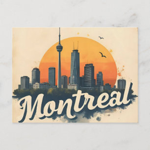 Montreal Canada Retro Vintage Silhouette Briefkaart
