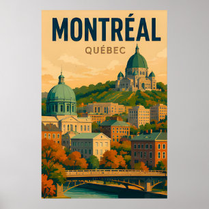 Montreal Canada Silhouet Historische Stad Reizen Poster