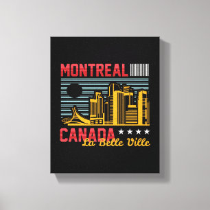 Montreal Canada Silhouette Retro Reis Grafisch Ont Canvas Afdruk