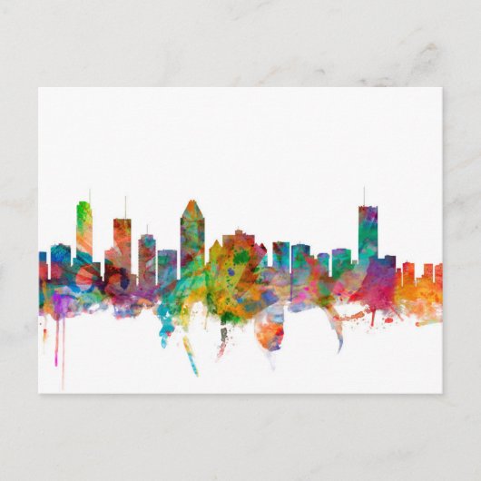Montreal Canada Skyline Briefkaart (Voorkant)
