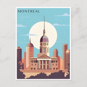 Montréal Canada vintage toerisme illustratie stad Briefkaart