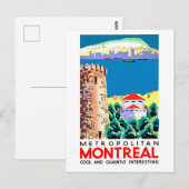 Montreal, Canda, vintage-reizen Briefkaart (Voorkant / Achterkant)