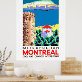 Montreal, Canda, vintage-reizen Poster (Keuken)