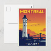Montreal Clock Tower Vintage Travel Briefkaart (Voorkant / Achterkant)