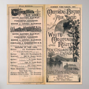 Montreal en Boston Air Line Poster