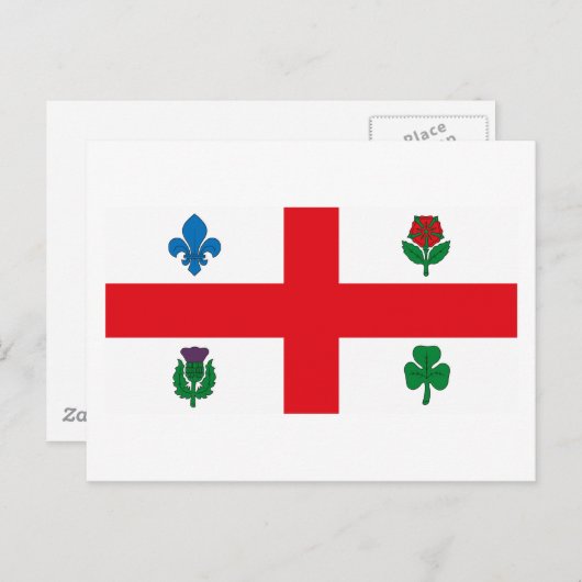 Montreal Flag Briefkaart (Voorkant / Achterkant)