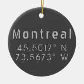 Montreal Latitude-lengte Keramisch Ornament (Voorkant)