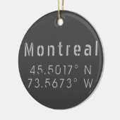Montreal Latitude-lengte Keramisch Ornament (Links)