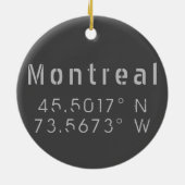 Montreal Latitude-lengte Keramisch Ornament (Achterkant)
