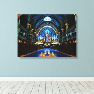 Montreal Notre Dame Cathedraal Canvas Afdrukken