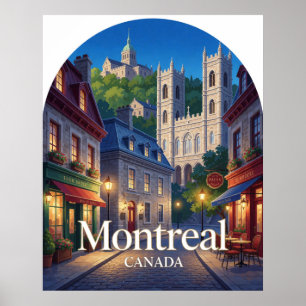 Montreal Oude Architectuur van Quebec Reizen Poster