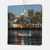 Montreal Skyline met kerstheilige Keramisch Ornament (Links)