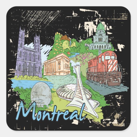 Montreal Vierkante Sticker (Voorkant)