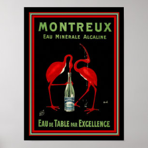 Montreaux French Art Deco Mineral Water Ad 12 x 16 Poster