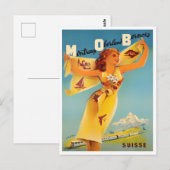 Montreaux Suisse voyage vintage Carte postale (Devant / Derrière)