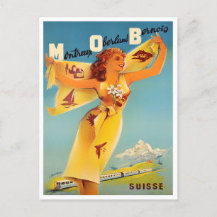 Montreaux Zwitserland vintage-Briefkaart Briefkaart