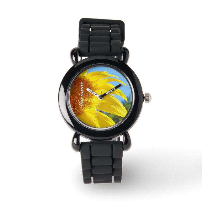 Montres Cadeaux Ajouter Votre Nom Fleur de Tournes (Recto)