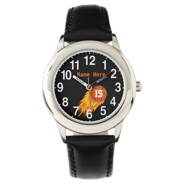 Montres de basketball Cool Flaming personnalisées  (devant)