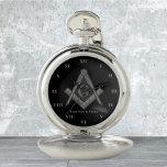 Montres De Poche Cadeaux Freemason personnalisés Carré Compass Arge<br><div class="desc">Alors,  montrez-le,  Freemason,  carré et boussole,  charité,  argent et noir Masonic symbole montre de poche.</div>