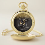 Montres De Poche Chic personnalisé moderne 40e anniversaire noir et<br><div class="desc">La typographie élégante et chic de 40e anniversaire effet noir et or design anniversaire. Un cadeau d'anniversaire idéal ou un décor de fête.</div>