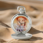 Montres De Poche En Mémoire d'amour Simple Photo personnalisée<br><div class="desc">Ce design simple et classique est composé de typographie serif et sans serif et d'ajouter une photo personnalisée.</div>