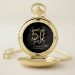 Montres De Poche encourage à 50 ans moderne noir et or<br><div class="desc">Parties scintillant moderne noir et or cadeau 50e anniversaire. Une collection élégante et raffinée.</div>