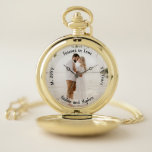 Montres De Poche Forever in Love Mariage Anniversaire Photo<br><div class="desc">Gardez votre autre significatif proche de cette photo anniversaire avec photo,  sentiment,  nom,  mariage et le nombre d'années mariées.  Conception composite par Holiday Hearts Designs.</div>