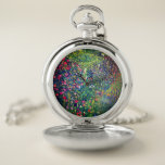 Montres De Poche Jardin italien Gustav Klimt<br><div class="desc">Montre de poche avec peinture à l’huile de Gustav Klimt,  Paysage du jardin italien (1913). Un beau jardin de fleurs colorées : rouge,  blanc,  rose,  violet. Un grand cadeau pour les amateurs d'art Art Nouveau et autrichien.</div>