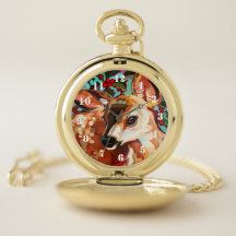 Pocket Watch Gold Deer