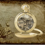Montres De Poche Vintage Grist Mill Sepia Tinté<br><div class="desc">Pour collectionneurs vintages et nostalgiques ! Montre de poche classique et élégante avec des chiffres blancs qui présente l'image teintée sépia d'un moulin à graisse en bois vintage qui est maintenant un repère historique. Crédit : Cedar Creek Grist Mill - Woodland, Washington. Sélectionnez à partir de finition or ou argent...</div>