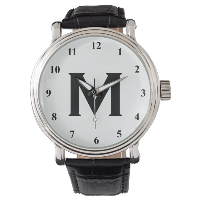 Montres en monogramme noir et blanc | Personnalisa (devant)