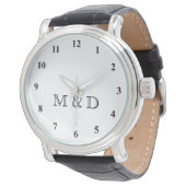 Montres mariages classiques avec monogramme person (Incliné)