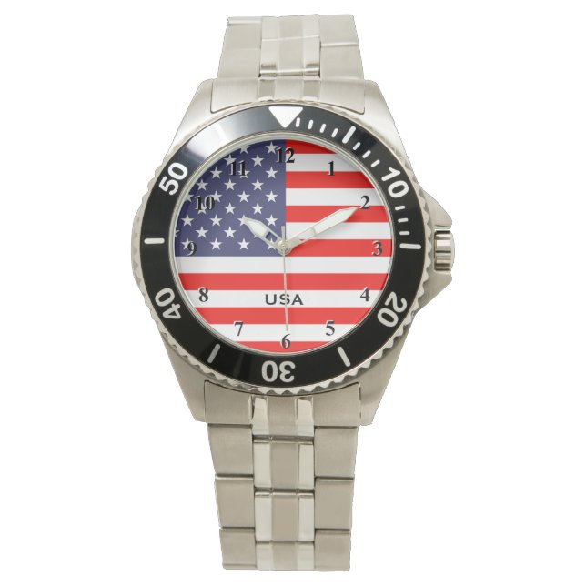 Montres patriotiques avec plaque de cadran drapeau (devant)