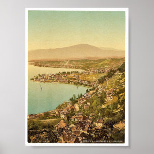 Montreux en Clarens, Geneve Lake, Zwitserland vi Poster