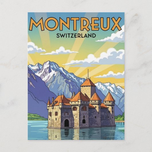 Montreux Switzerland Chateau de Chillon Briefkaart (Voorkant)