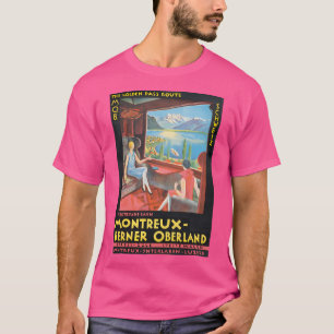 Montreux Vintage Reizen Zwitserland T-shirt