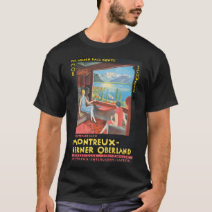 Montreux Vintage Reizen Zwitserland T-shirt